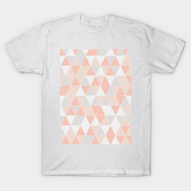 Peach Pink & Gray Geometric Pattern T-Shirt by NewburyBoutique